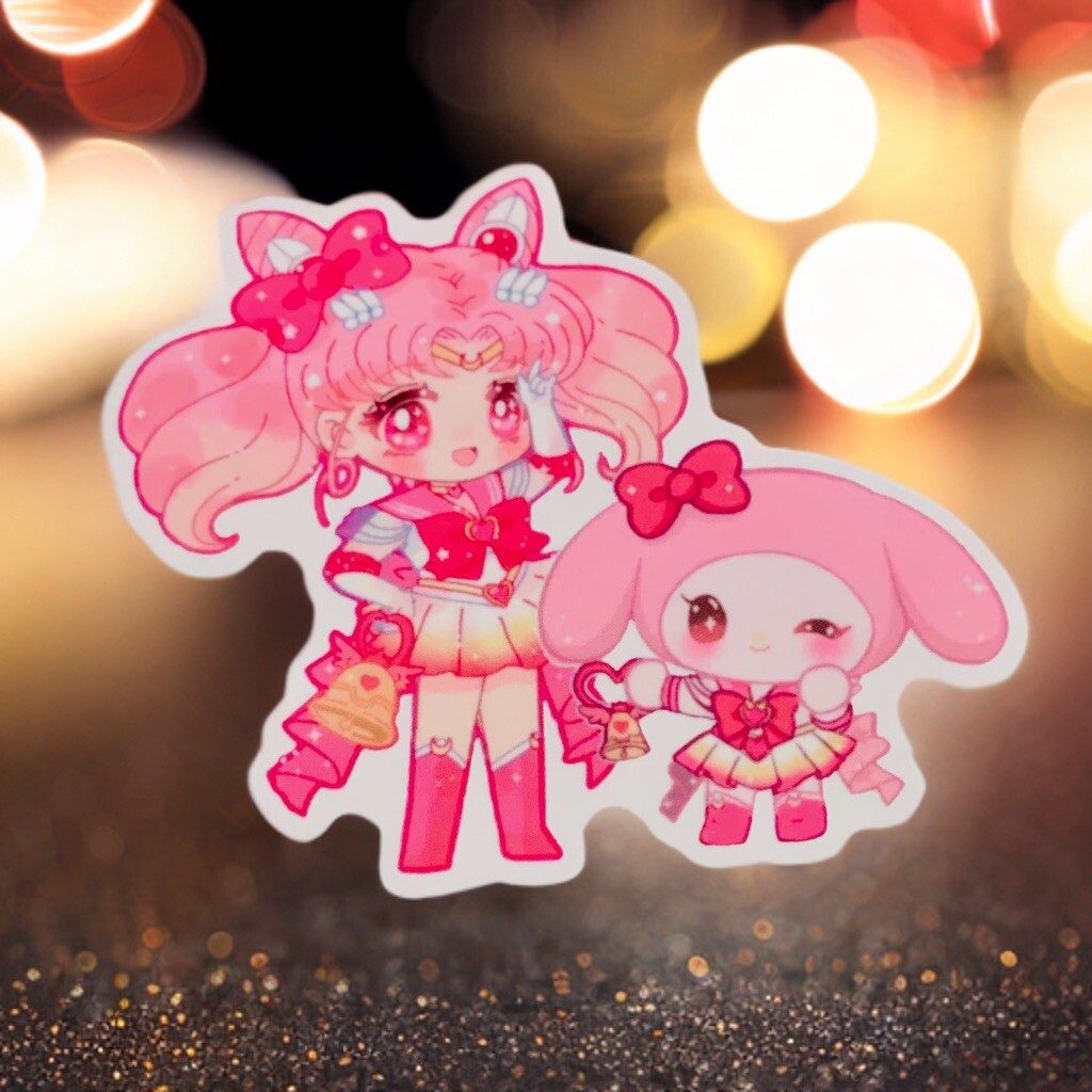 Sailor Chibi Moon x My Melody Sticker Decal, 3.5” Clear Sanrio Hello Kitty