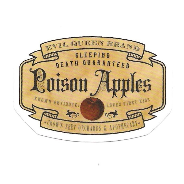 Poison Apples Sticker Evil Queen Sleeping Death Vinyl Die Cut Journal Fairytale