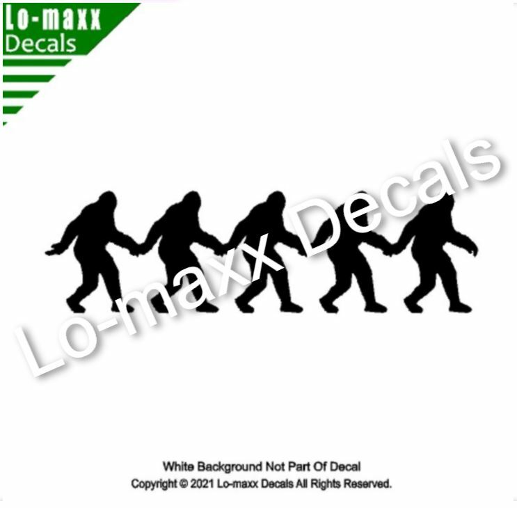Bigfoot Holding Hands Love Chain Original Superior Quality Die Cut Vinyl Decal