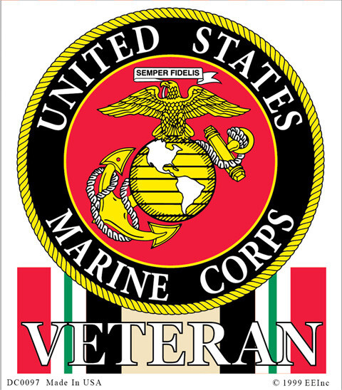 3"X4" VINYL PRESS AND STICK WEATHER RESISTANT USMC IRAQI FREEDOM DECAL