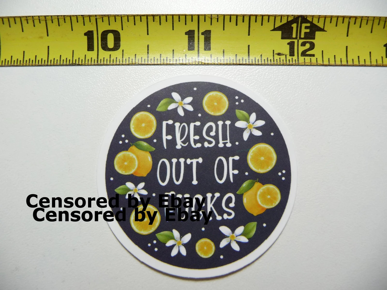 FRESH OUT OF F**KS CIRCLE SMALL STICKER DECAL SARCASM SARCASTIC SAYING FUNNY