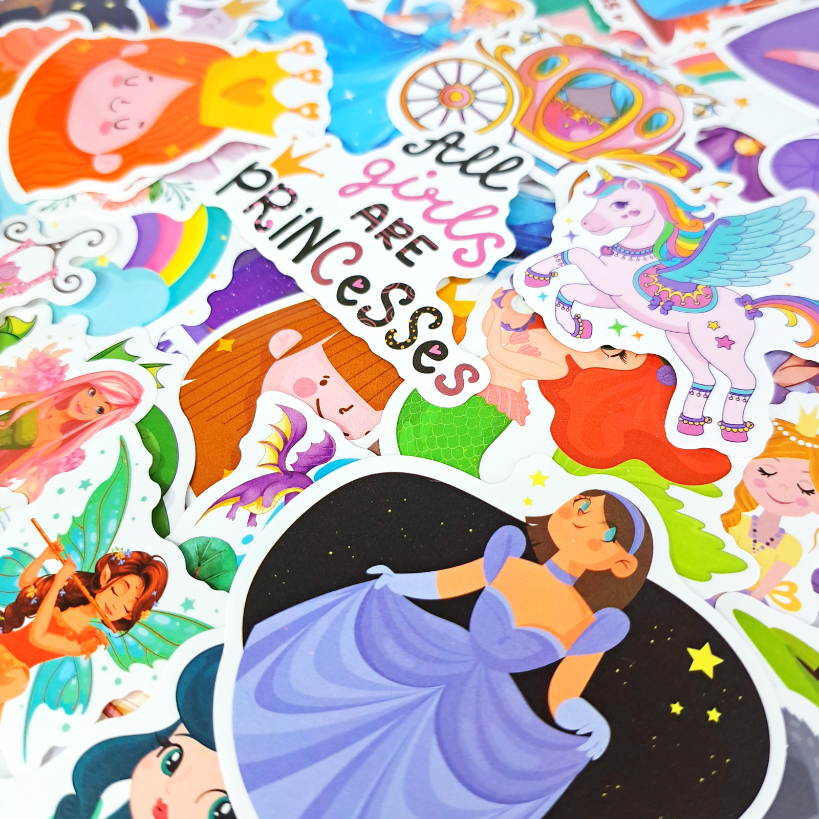 50 PCS Fairy Princess Sticker Pack Fairy Tale Elf Love Stickers Girls Crafts