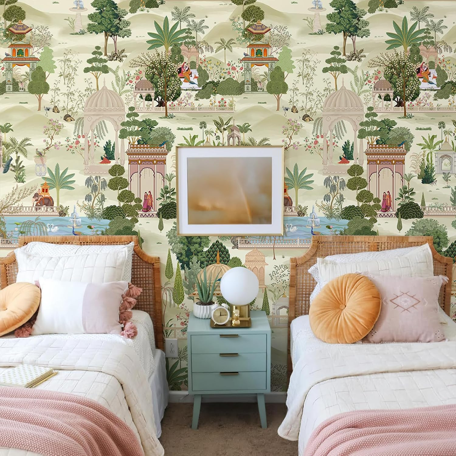 Peel and Stick Tropical Green Wall Mural – Botanical Wallpaper for Any Room