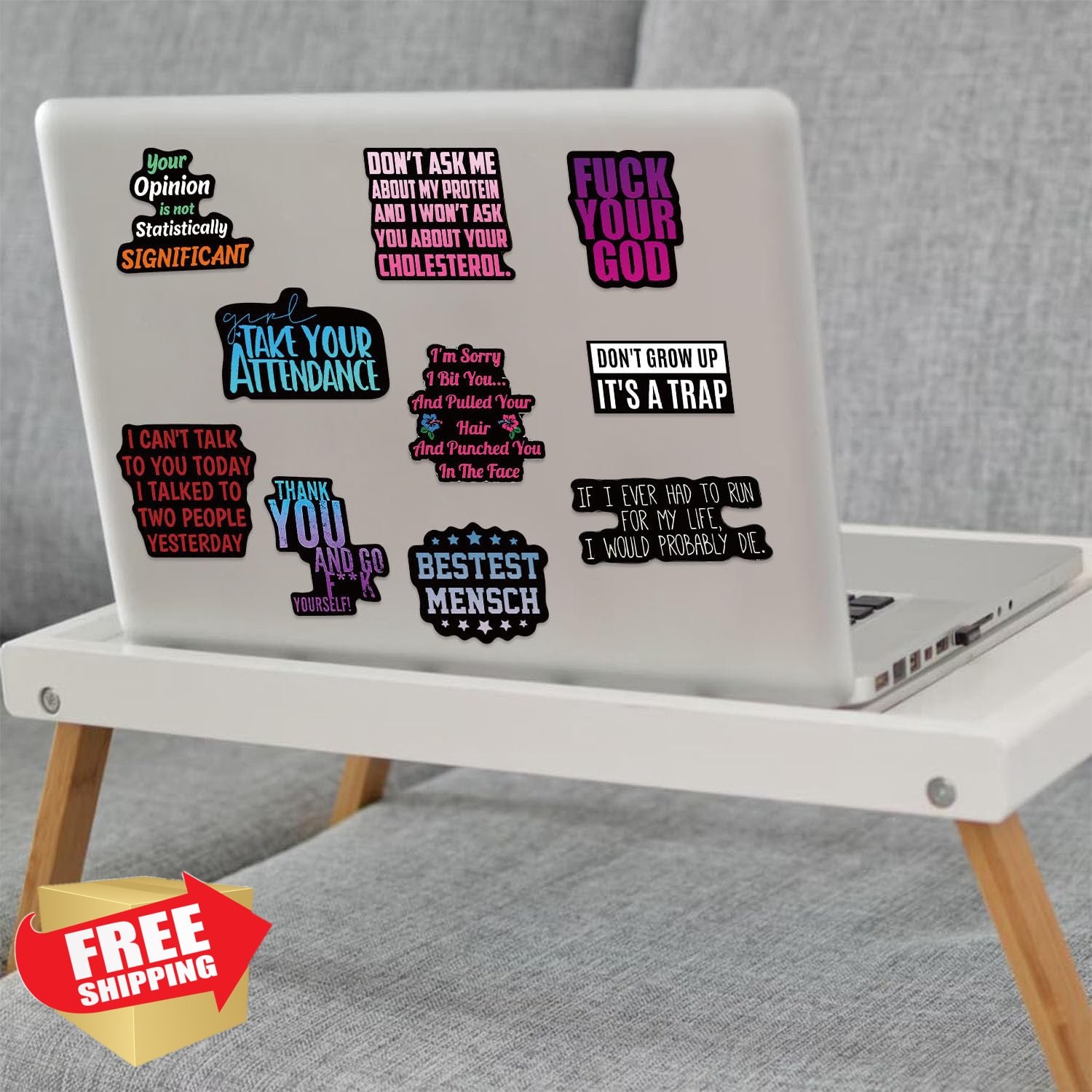 MXYMXH 55Pcs Ironic Language Stickers Vinyl