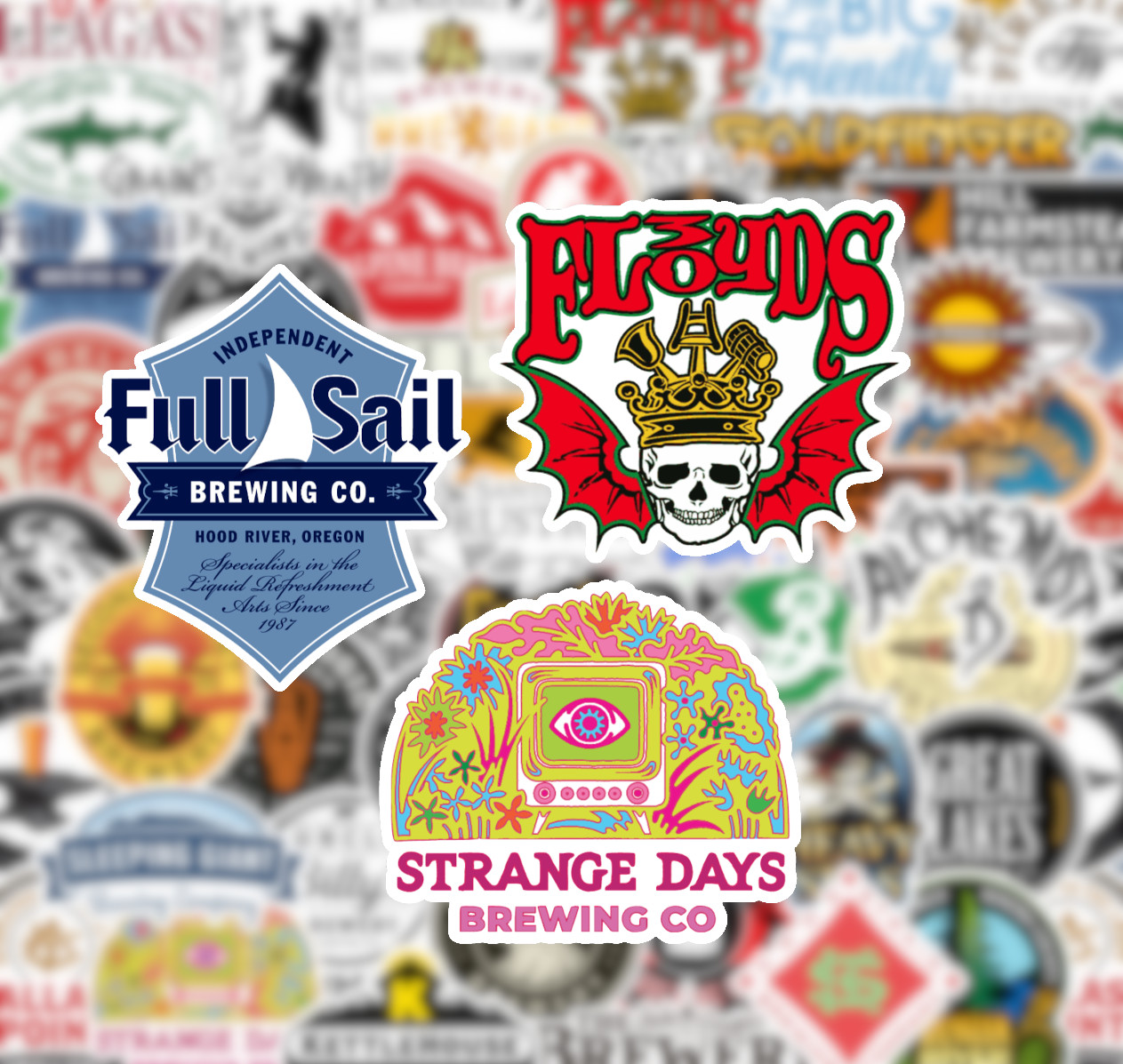 25/50 Craft Beer Sticker Pack – Matte Vinyl – Brewery Microbrew Ale