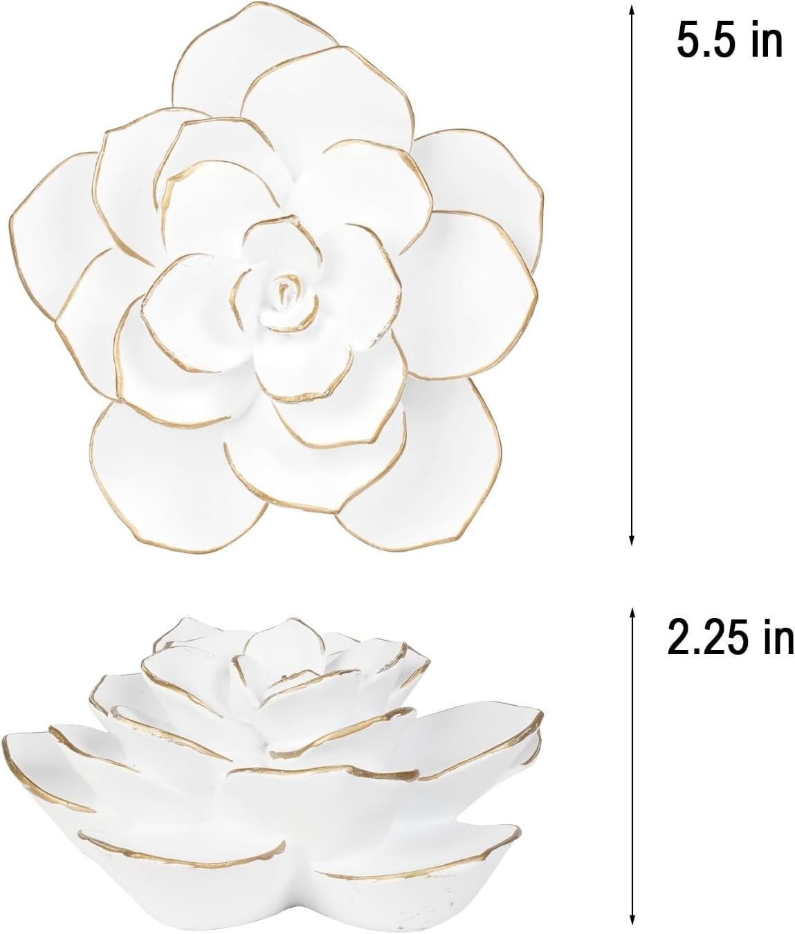 Resin Flower Wall Decor, Rustic 3D Sculpture for Bathroom, Living Room, Bedroom