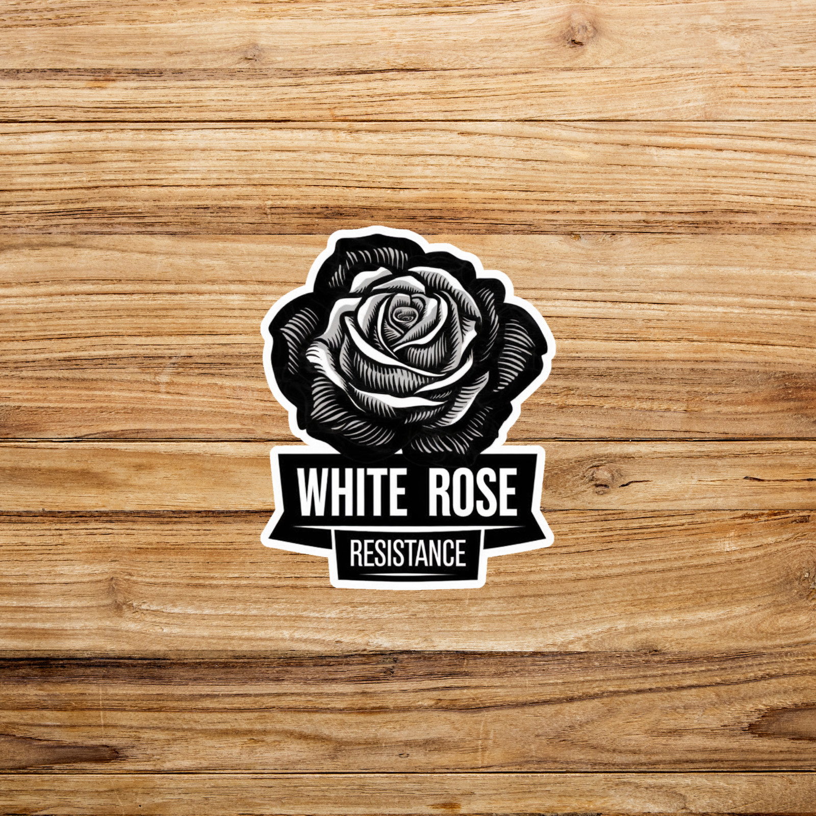 White Rose Resistance Vinyl Sticker – Anti-Fascist Political Activism Decal #232