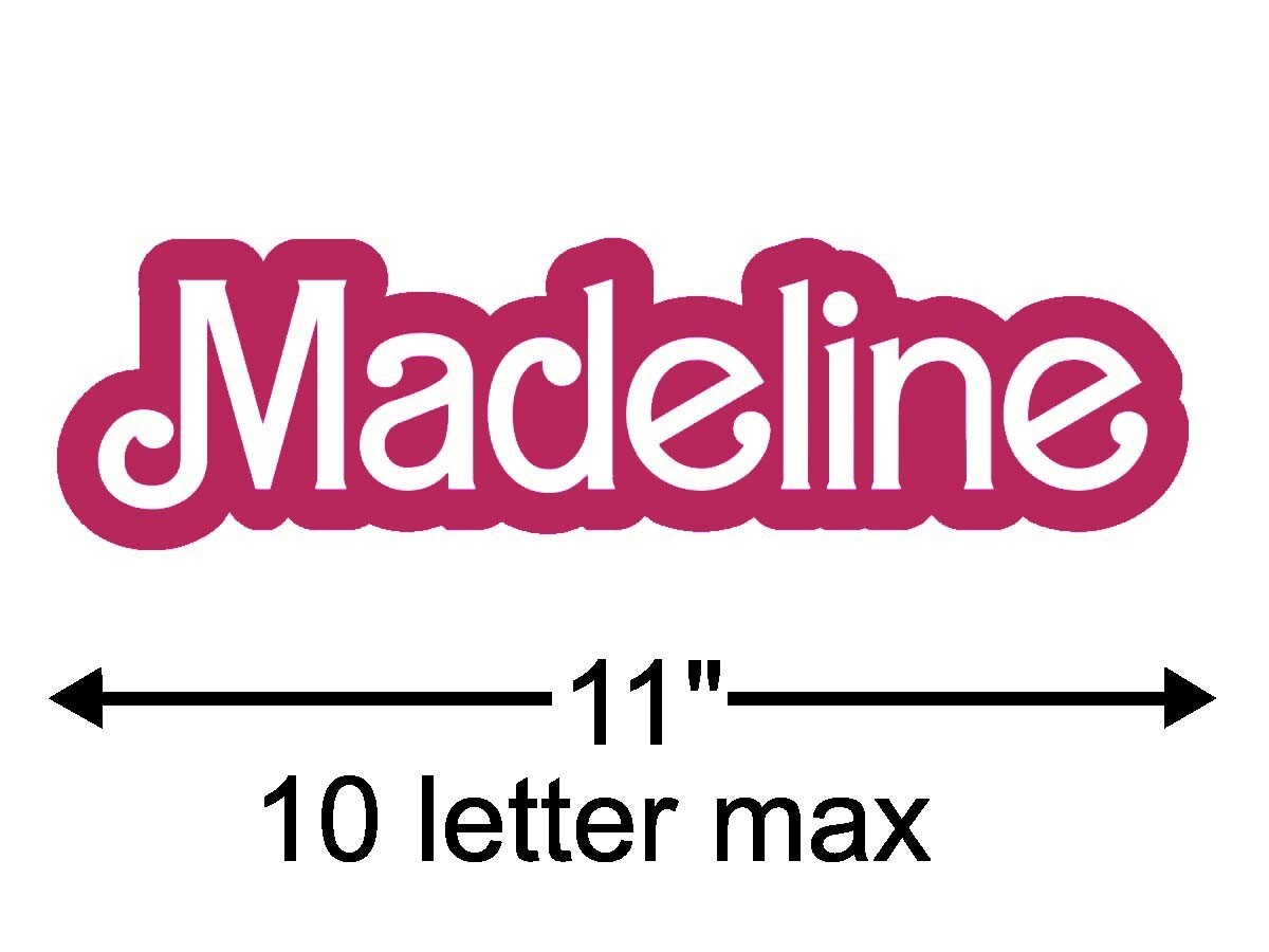 Personalized Name Vinyl Decal- Custom Girl Scroll Font Decal- Pink