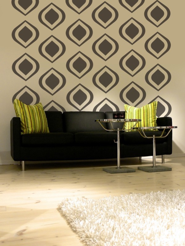 Mid Century Modern Decor, Ogee Wall Decal, Geometric Wall Decal, Retro Decor