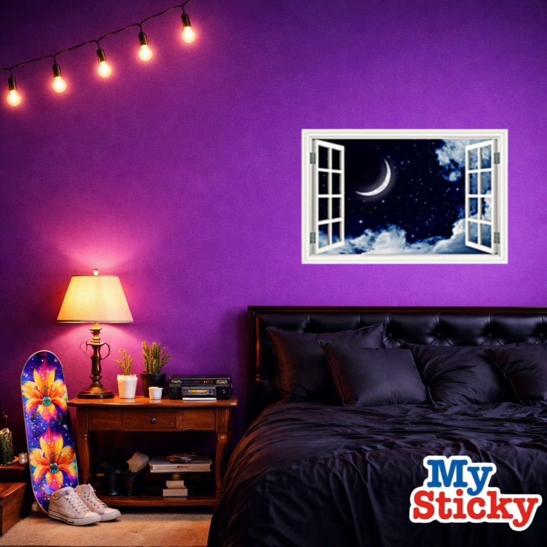 Full Colour NIGHT SKY MOON Dream wall art sticker decal transfer Graphic WSD396