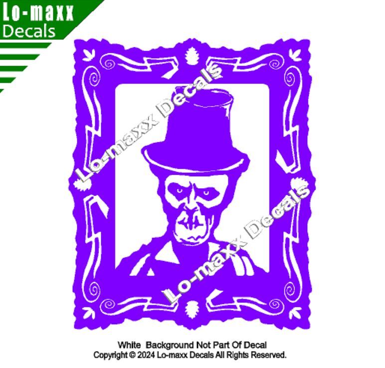 A Portrait Of Dead Man Lewis Macabre Top Hat Skull Die Cut Vinyl Decal Art
