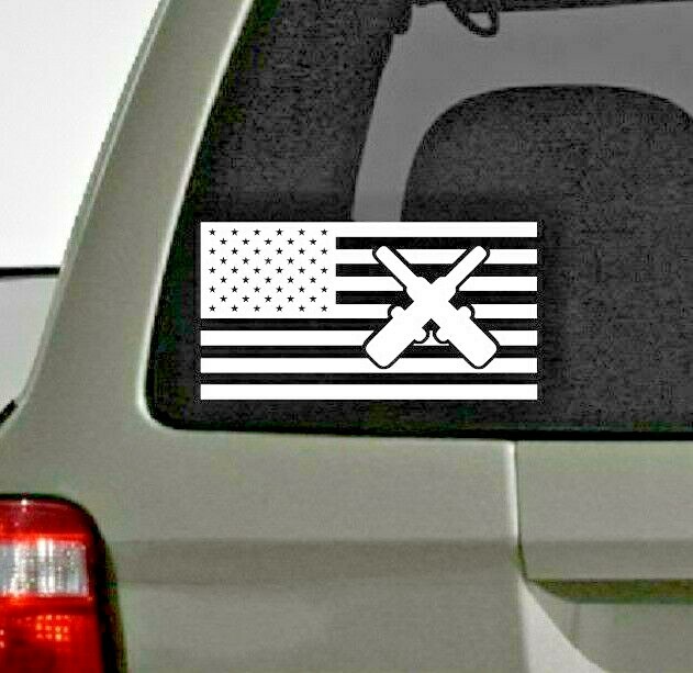 GUNNER'S MATE w/ USA Flag Vinyl Decal Sticker U.S. NAVY