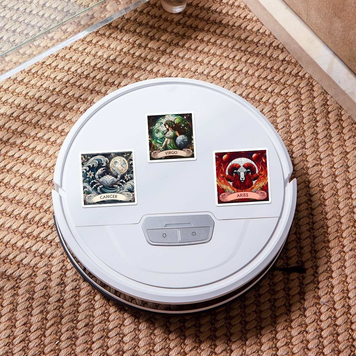 50pcs Waterproof Vinyl Stickers The 12 Zodiac Signs Luggage Phone Laptop Fridge