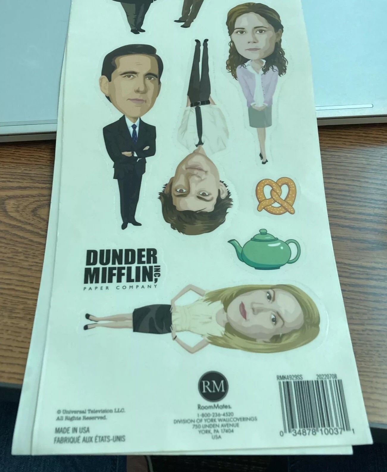 THE OFFICE 3 Sheets-10 Wall Decals Removable & Repositional Stickers Made in USA