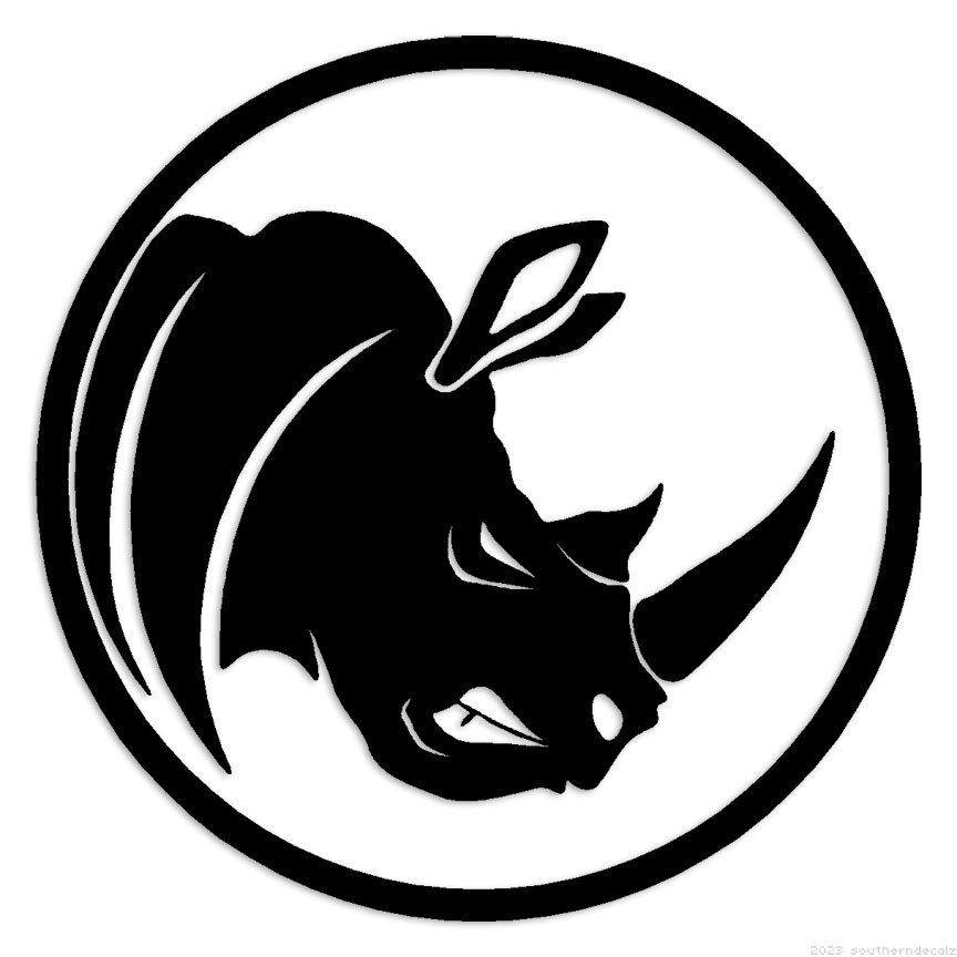Rhino Rhinoceros Horn – Decal Sticker – Multiple Colors & Sizes – ebn6729