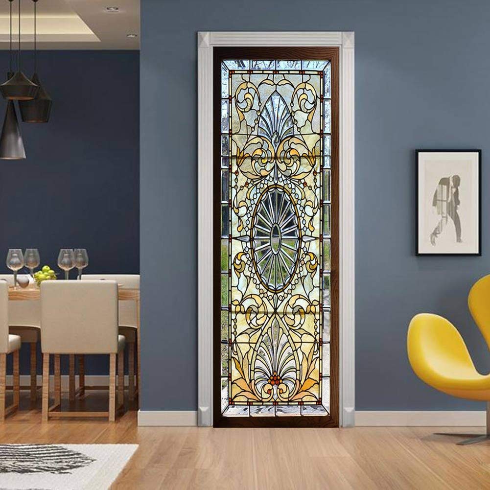 ChezMax Door Stickers Decals 3D Door Murals Peel and Stick, Removable Decorat…