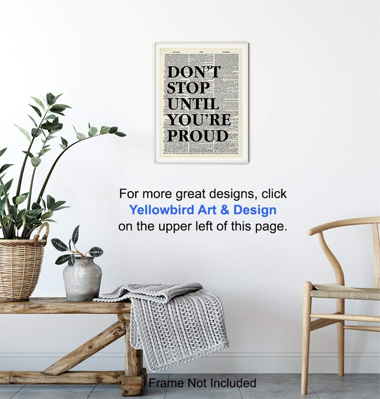 Motivational Don't Stop Dictionary Art, Wall Decor Picture – 8×10 Upcycled Ho…