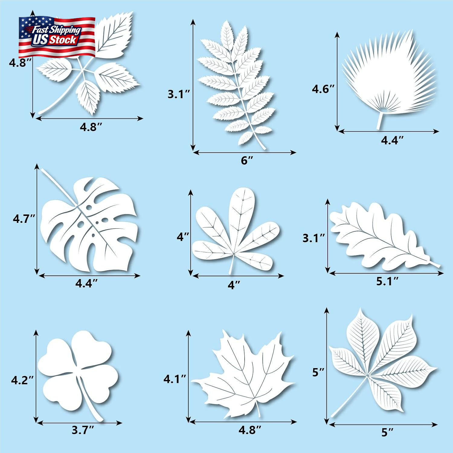 FINGOOO Window Decals for Bird Strikes,52 Pieces Large Leaf Shape anti Collision