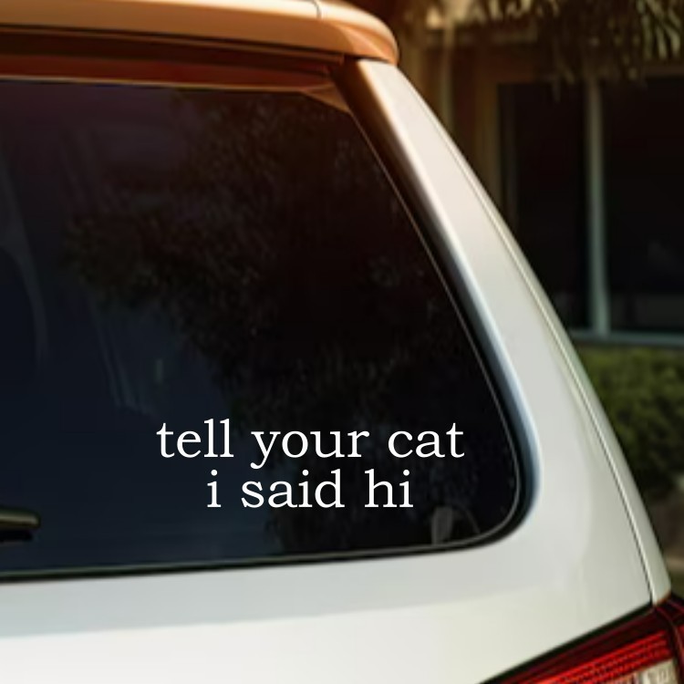 Tell Your Cat I Said Hi Decal Funny Dog Car Sticker Vinyl Window Laptop Pet Love