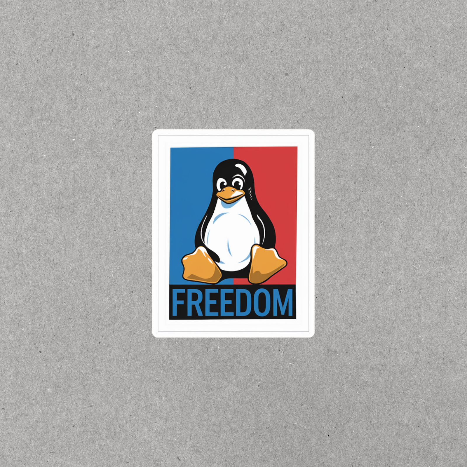 Linux Penguin Tux Freedom Retro Propaganda sticker Sticker #5315