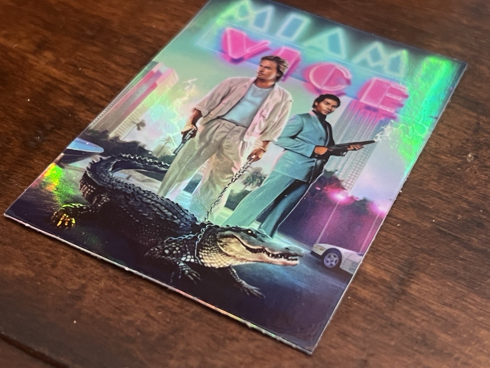 MIAMI VICE 2 Stickers 3" X 2” Decals Laptop Phone Hologram Holographic 1980’s TV