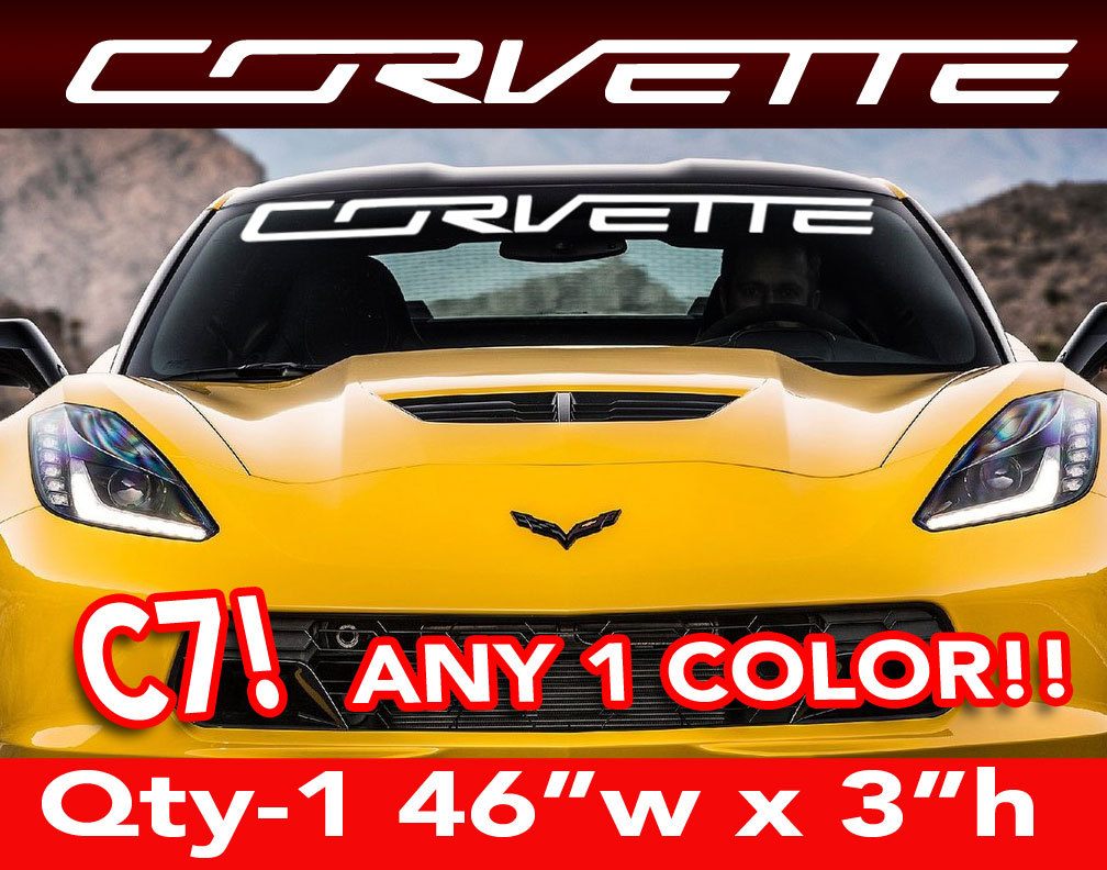 Stingray C7 " CORVETTE " WORD Only WINDSHIELD DECAL STICKER 46"w x3"h