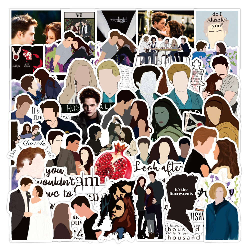 100Pcs Twilight Sticker for Kids Teens Girls Scrapbooking Water Bottles
