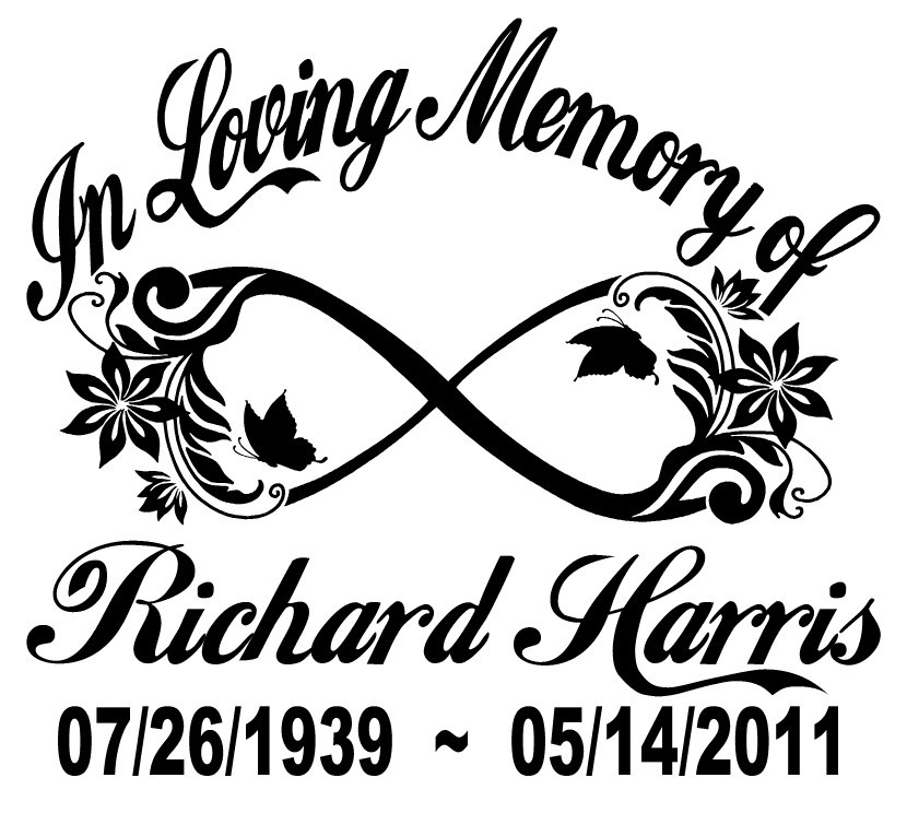 In Loving Memory Infinity Floral Forever Memorial Sticker Decal – 3 Font Choices