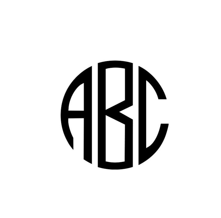 Circle Monogram Vinyl Decal Sticker Custom Personalized Letters Initials Gift