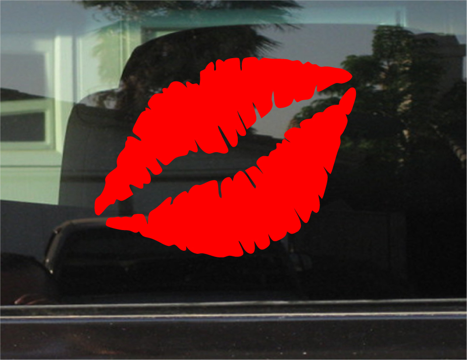LIPS / KISS BIG 8" VINYL DECAL / STICKER