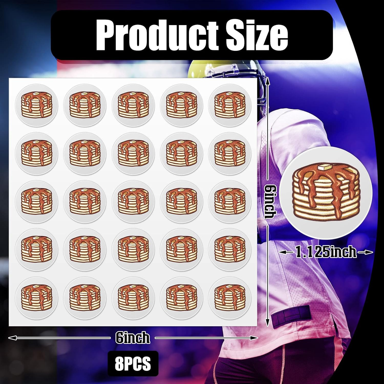 Gueevin 200 Pcs Football Helmet Stickers Pancake Block Football Award Decals