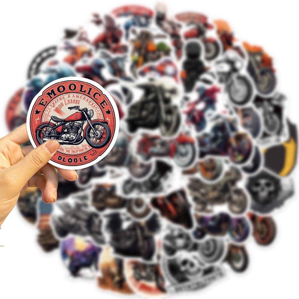 10 Random Classic Motorcycle Stickers Retro Automotive Laptop Hydro Yeti Decals