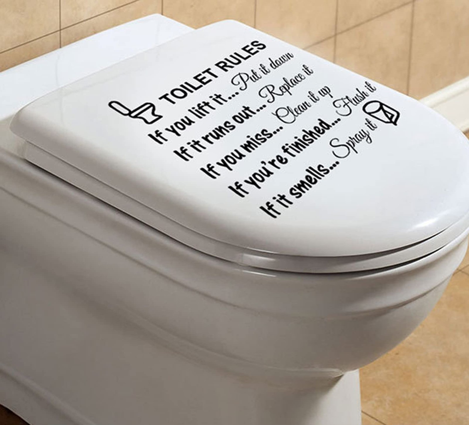 DIY Removable Toilet Rules Wall Quotes Stickers Washroom Bathroom Decals WC S