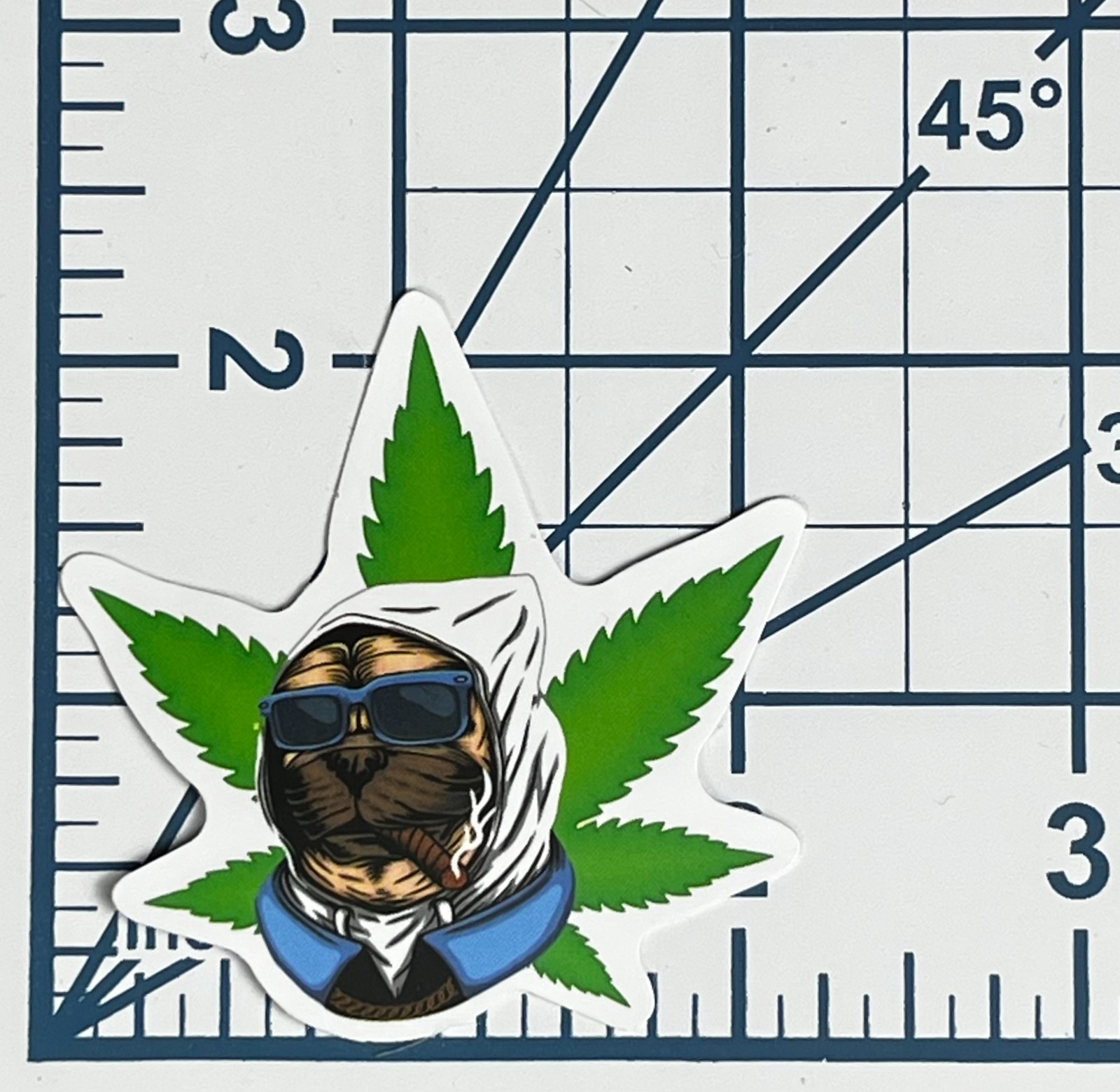 Cool Pug Smoking Weed Vinyl Sticker Dog Hoodie Decal Funny 420 Stoner Mascot