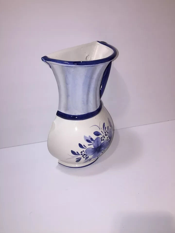 STEBAS Vintage Pottery Large Wall Mount Decor Hourglass Shaped Handle Jug Italy