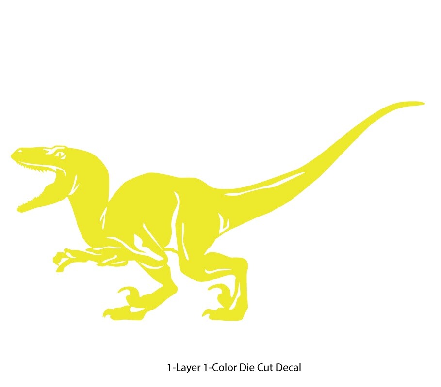 Dinosaur – Velociraptor #3, Jurassic Period 4-21" – Die Cut Vinyl Decal Sticker