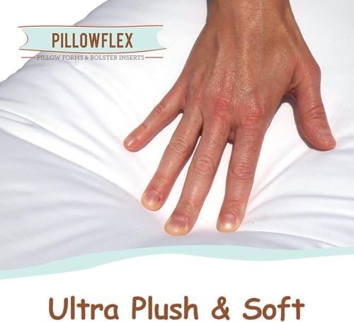 Pillowflex Synthetic Down Pillow Insert – 12×32 Down Alternative Pillow, Ultra S
