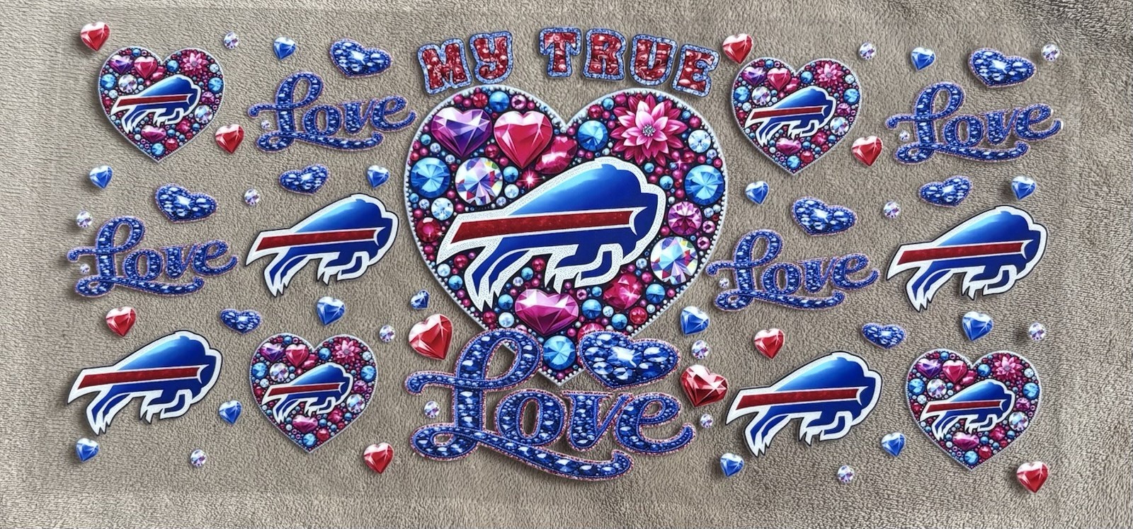 BUFFALO BILLS Football UV DTF Transfer Sticker Cup Wrap DIY Cups Glasses Bottles