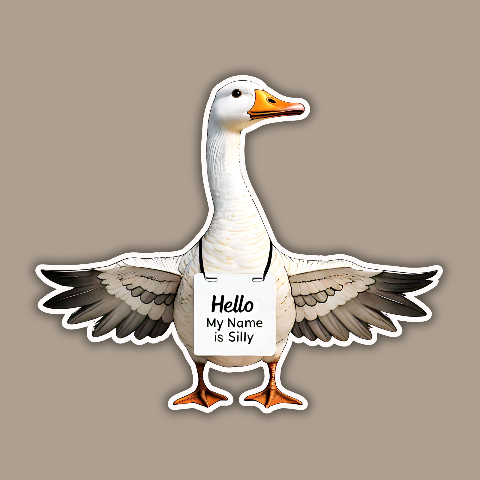 Hello My Name is Silly Goose Funny Laptop 3" Vinyl Laminated Sticker