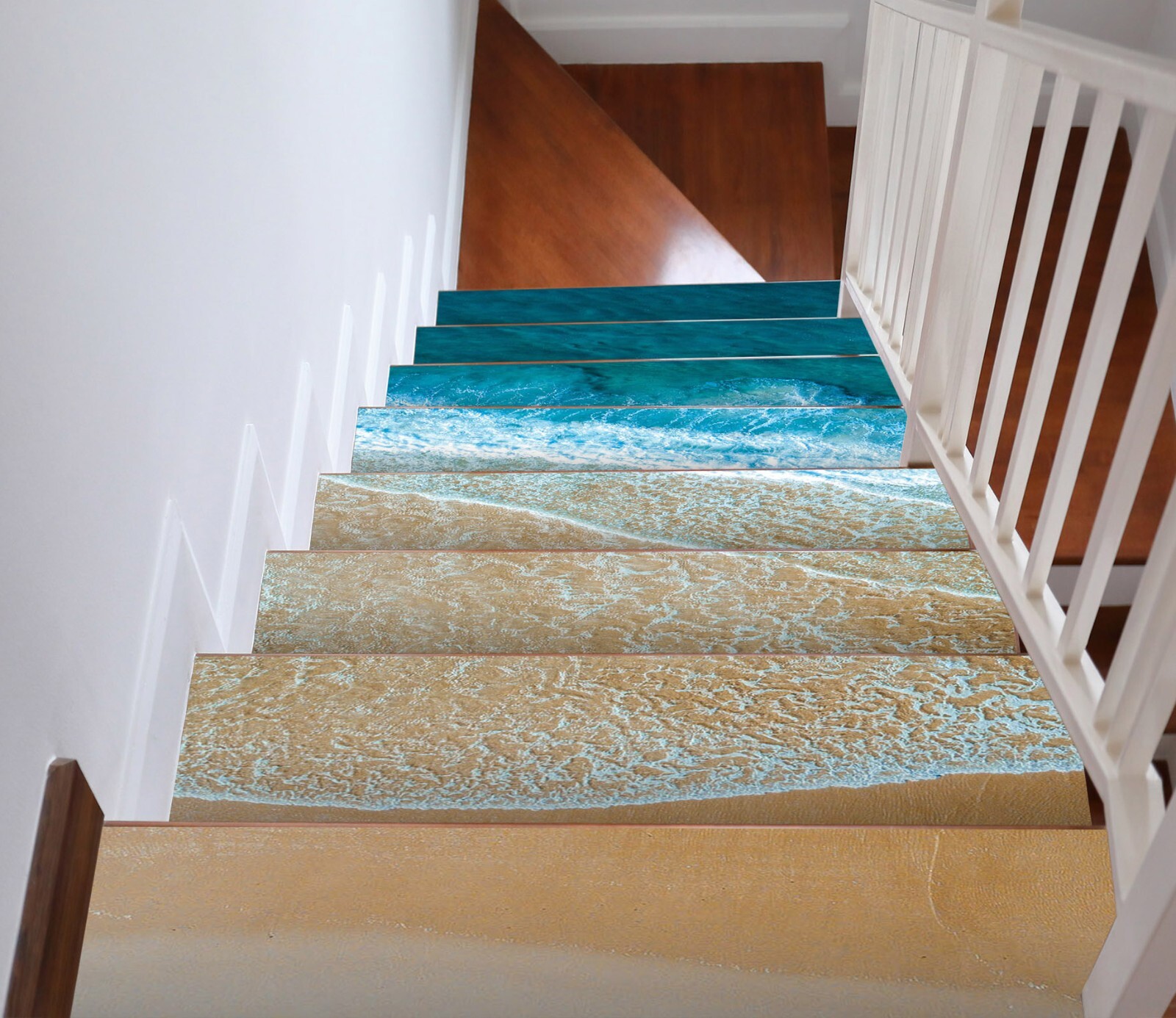 3D Simple Beach W187 Stairs Risers Decoration Photo Mural Vinyl Wallpaper Vera