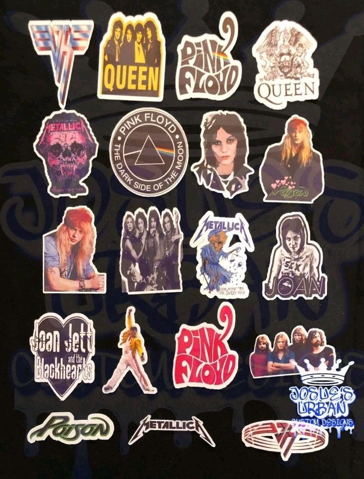 19pcs Classic Rock Band Stickers Glossy Stickers