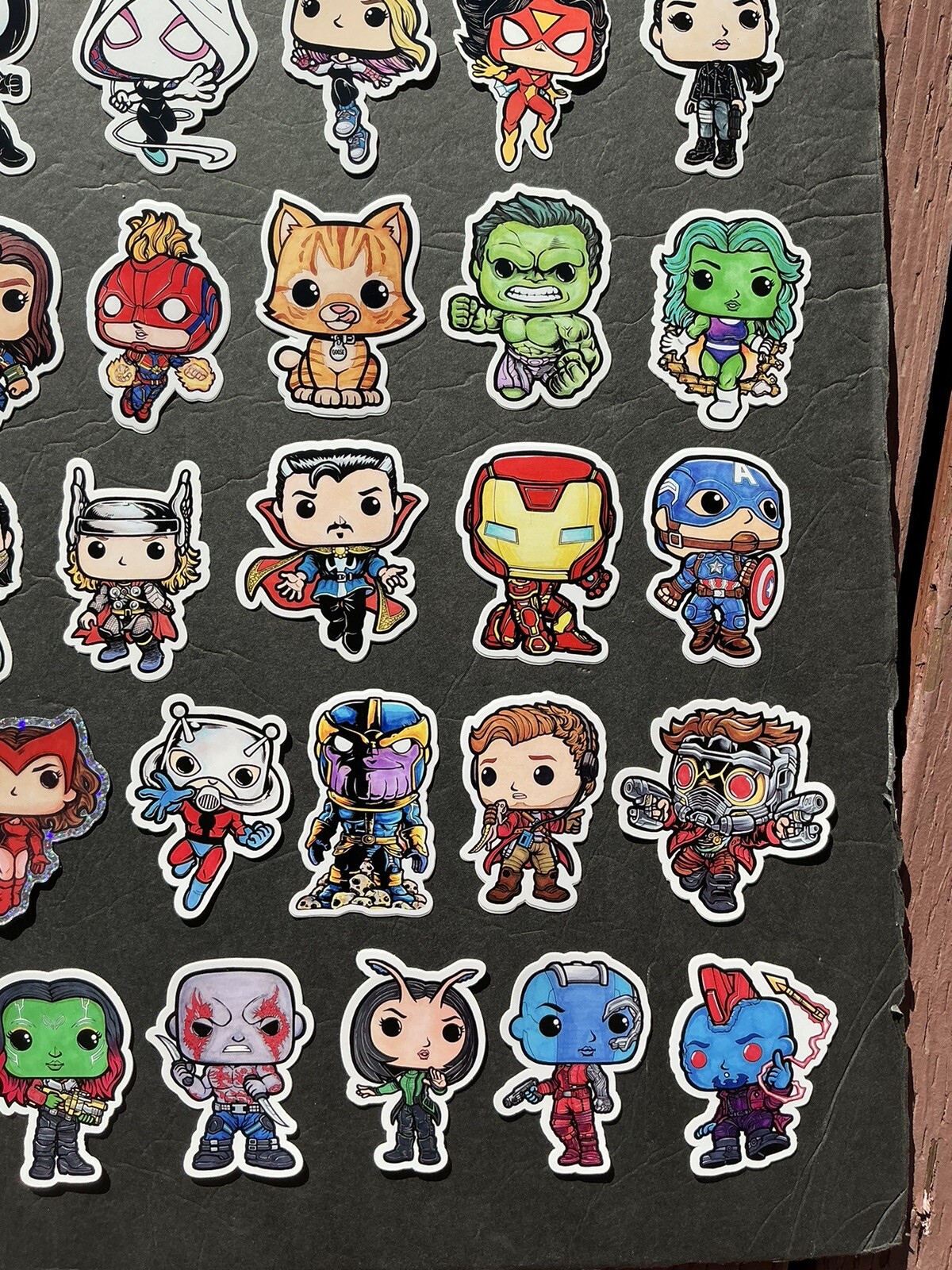 Lot of Marvel Funko Pop Style Decal / Stickers Custom Art Variant Set