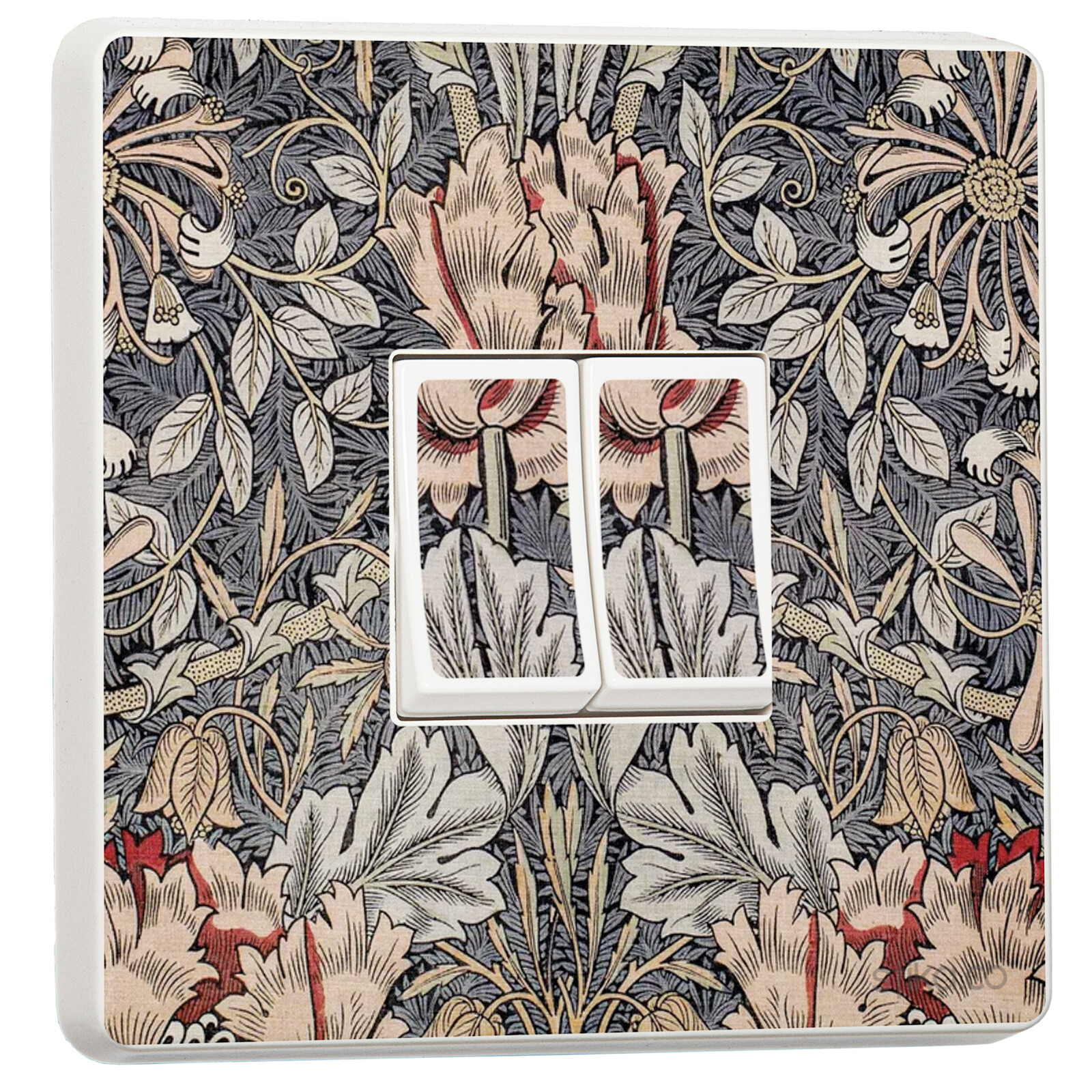 Pack of 2 William Morris print, vintage Honeysuckle Design for Single or Double
