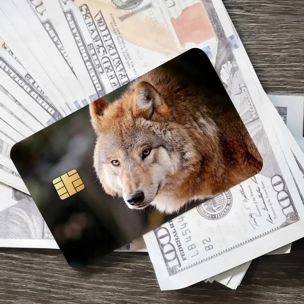 Credit card Skin Wolf | Wild Animal Debit card skins | Custom bank card Sticker