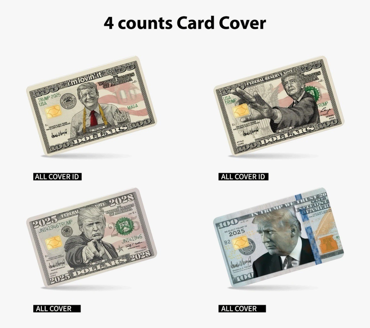 4-Pack Funny Meme Credit Card Skin Stickers – Small Chip – Pop Culture Parody