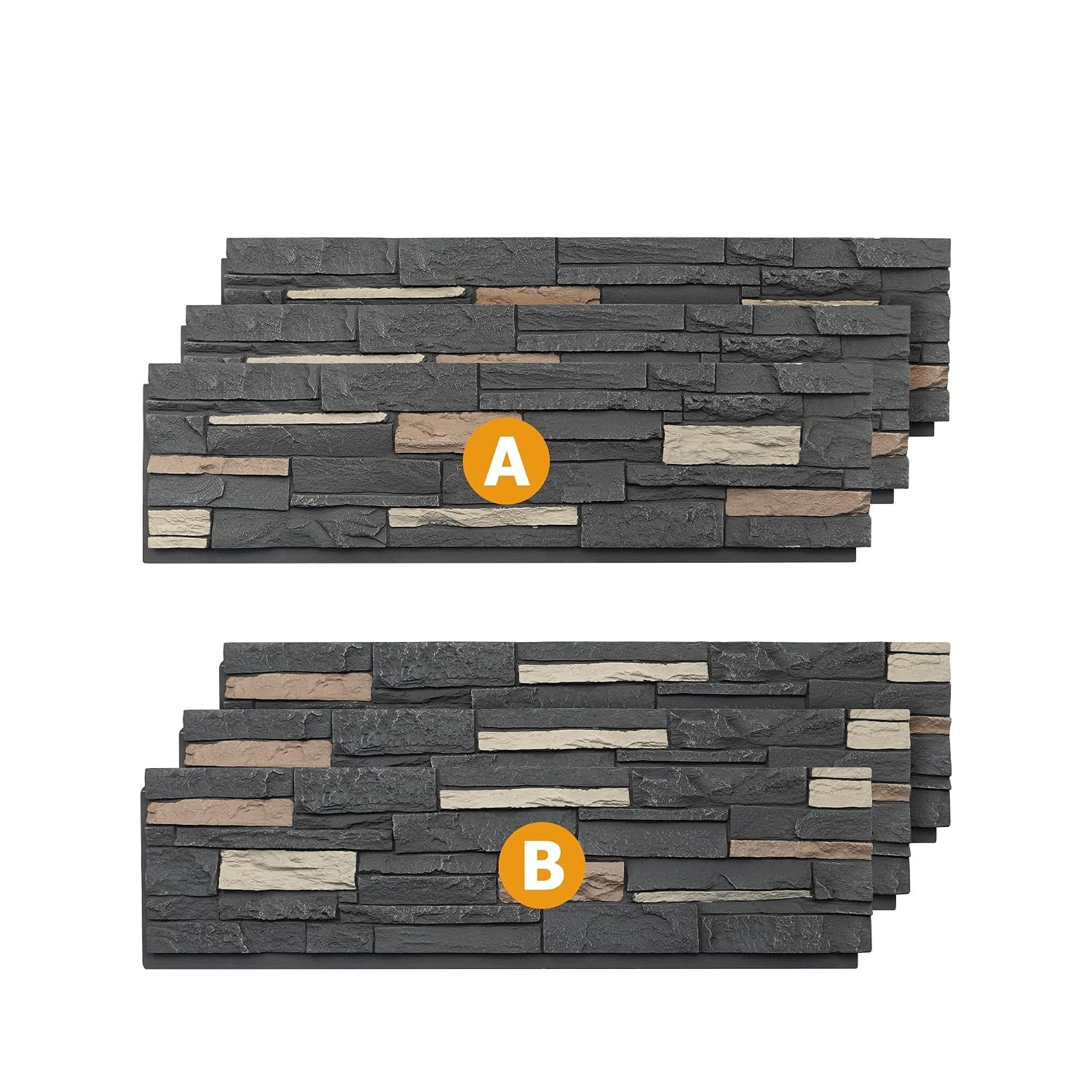 1-Pack Faux Stone Wall Covering Panels Interior & Exterior Decor PU Stone Veneer