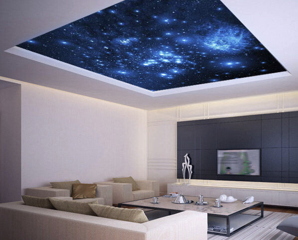 Blue Ceiling With Stars, Galaxy, Night Sky Wallpaper Murals, Cosmos Sticker