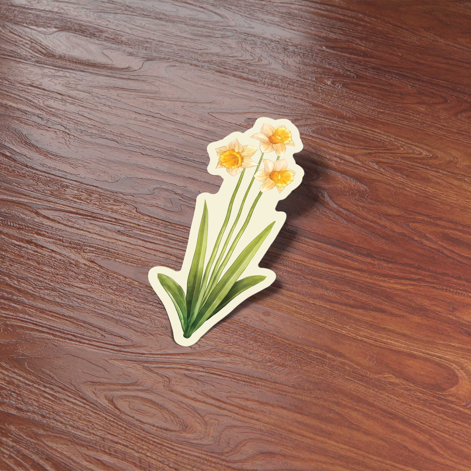 Mini Daffodil Flower Sticker- Cute Decal for Water Bottle or Laptop