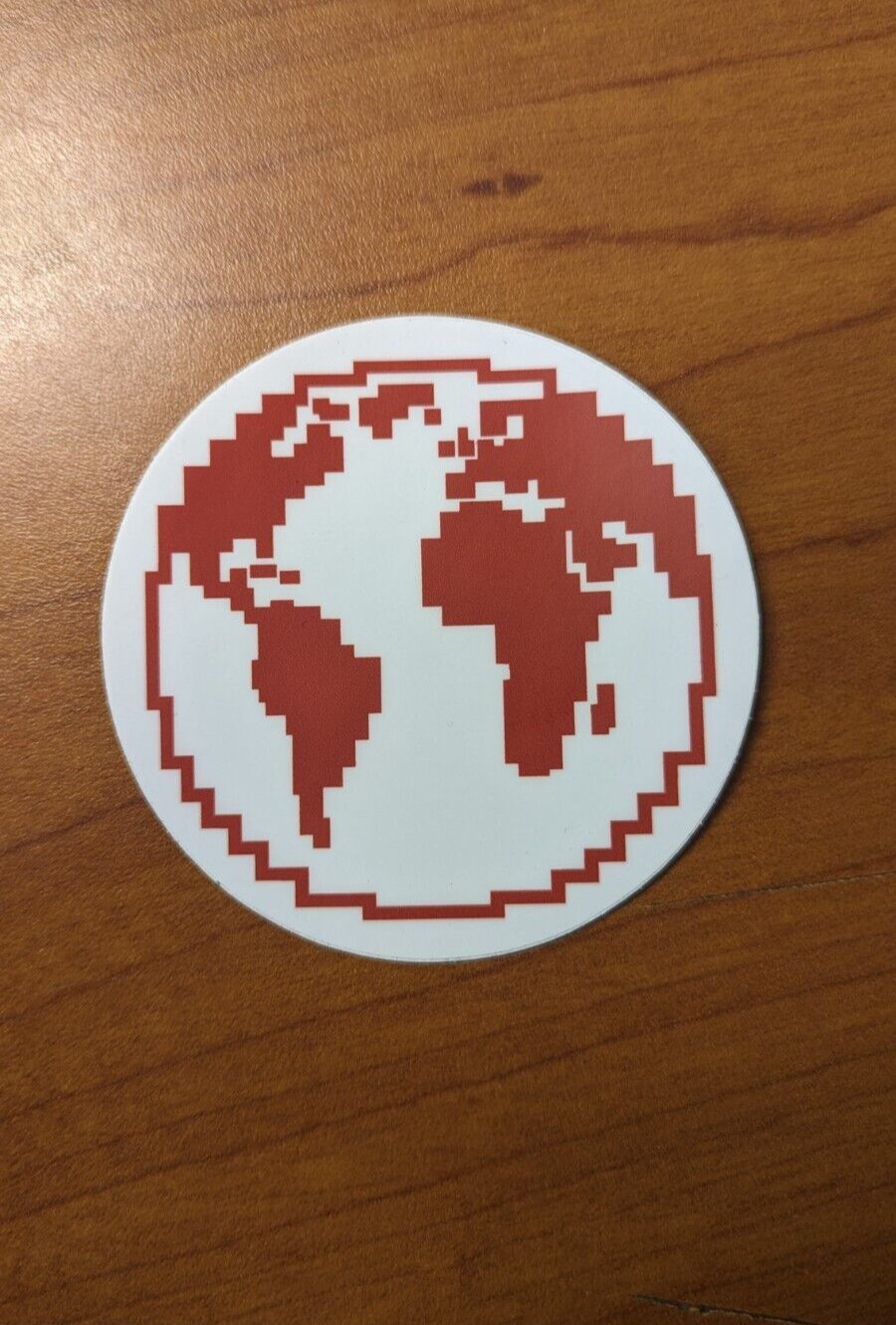 Retro 8-bit Earth Sticker – 3"x3" Round