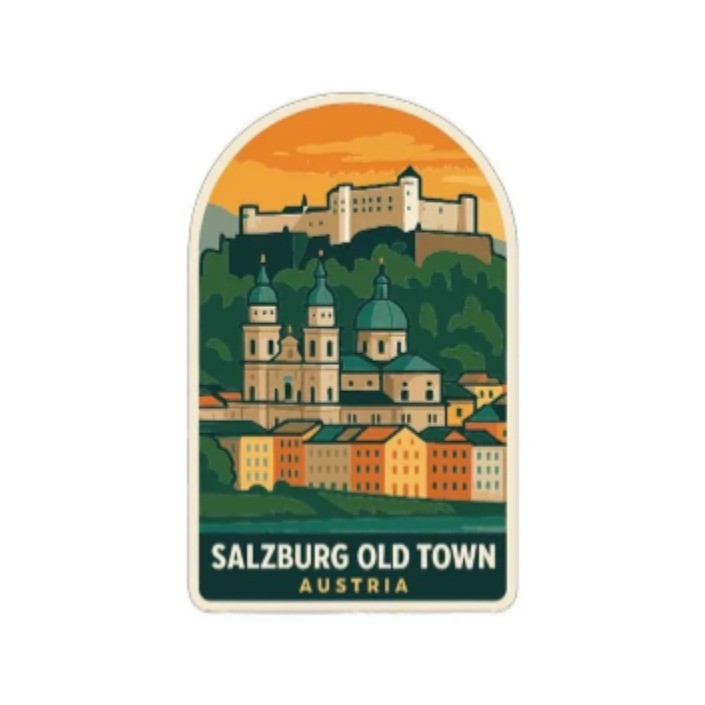 Salzburg Old Town Austria Iron On Heat Transfer Vinyl HTV Die-Cut Symbolic